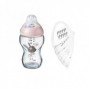 TOMMEE TIPPEE CLOSER TO NATURE BIBERON ROSE EN VERRE 0M+ 250ML + 6 COUSSINETS ALLAITEMENT JETABLE (OFFERT)